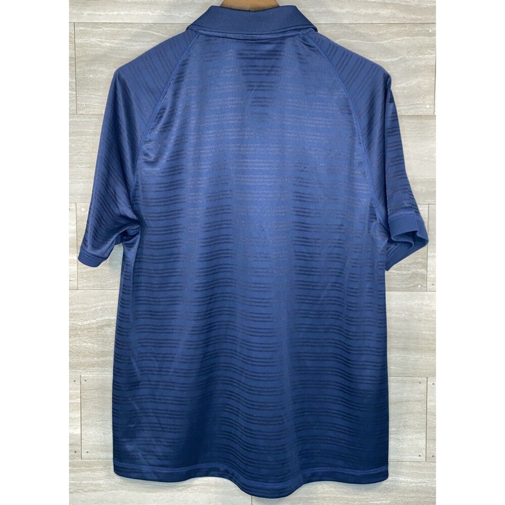 Adidas Valor Eagles Climalite Polo Navy Blue Striped Mens L Highschool Sport EUC - Picture 5 of 7